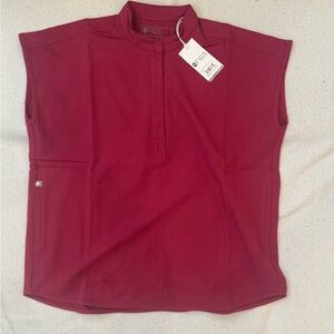 Figs Burgundy Sleeveless Top
